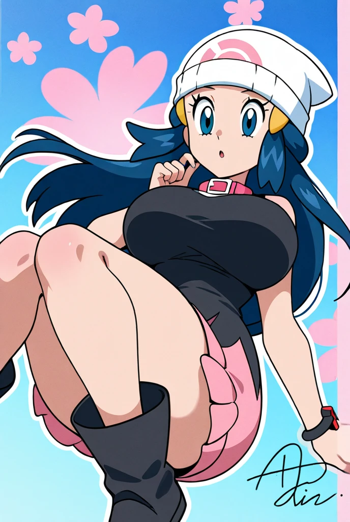 iris \(pokemon\),1girl,solo,,purple hair, long hair, red eyes, dark skin, big hair,(completely nude:1.2),lie,panty around leg,yellow panty,(vaginal sex:1.3),