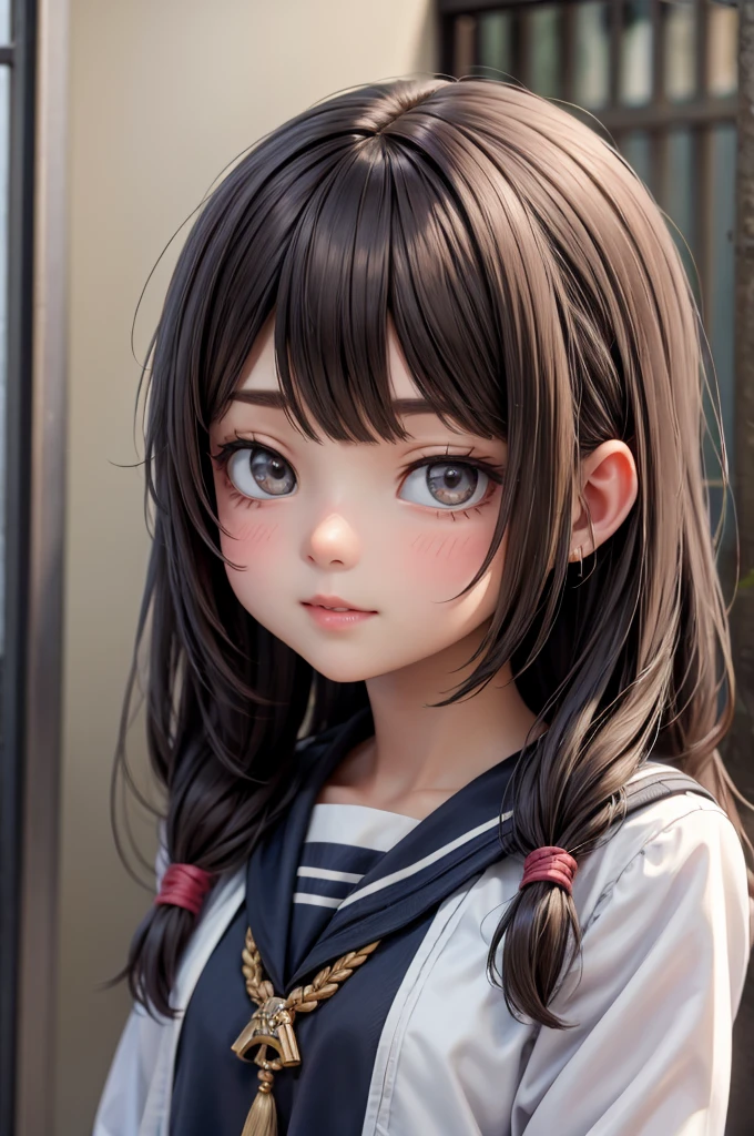 best quality、Masterpiece、Shiraka、strange eyes、white clothes、look up、upper body、hair、fair skin、side braid、Smartphones