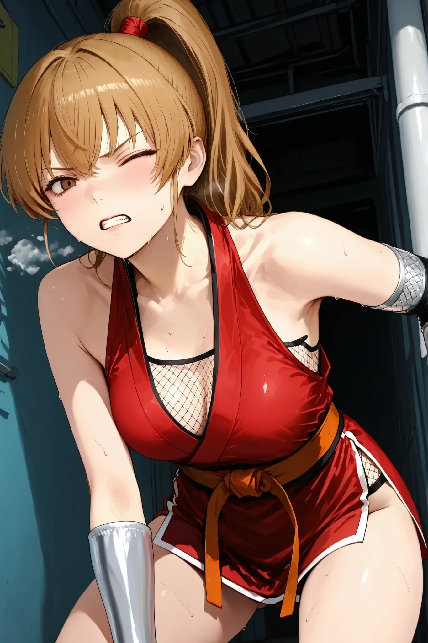 NSFW、Primary school students、、Long Hair、((Small breasts、Small breasts、Angry))、((Sweating profusely、Sheer leotard、gym、Pink nipples))、Wearing a collar、Draw the whole body、Embarrassed
