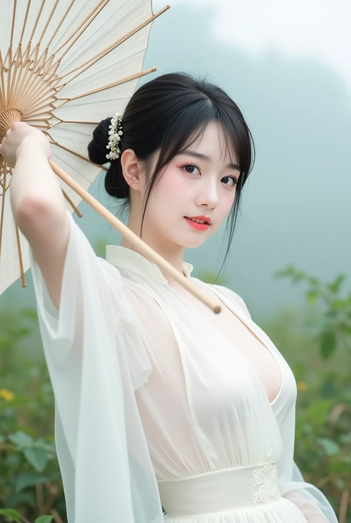 arafed asian woman in a white top and red jacket posing for a picture, chinese girl, beautiful asian girl, asian girl, young asian girl, an asian woman, gorgeous chinese model, a young asian woman, chinese woman, beautiful asian woman, beautiful south korean woman, cute seductive smile, asian woman, young and cute girl, lovely woman, with a seductive smile
