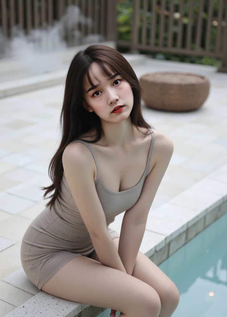 (8k, raw photo, Best Quality, masterpiece:1.2), (realist, photo-realist:1.37), Professional lighting, Photon mapping, Radiosity, korean doll, park, White summer dress