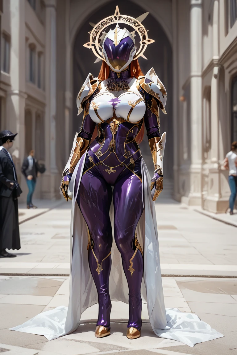 One girl, alone, (smile, compensate, Beautiful Eyes, Red Rib, Redhead, Gold Dragon Helmet), (Huge fake tits:1.5), (guard arm, gloves), (black, purple, Mecha Cyber Armor Crop Top Girl, Royal Cape, Cleavage, Skin-tight hot pants, High heels:1.5), (Slender body, Sexy long legs, whole body:1.5), (Muscle Abs:1.2), (View your viewers:1), (Walking along the cherry blossom trees at night:1.3), Physically Based Rendering, Ultra high definition, 8k, 1080P.