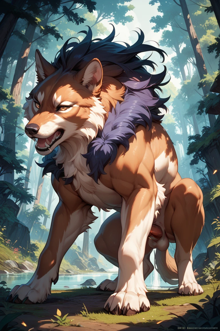 Kingdom hearts、((sky))、naked、On all fours、A young boy and a wolf、cute、Blue Eyes、Spiky hair、I am going to cry、(A young boy is violently violated from behind by a jet black furred wolf with glowing yellow eyes.)、(((bestiality)))、(Intense 、Ejaculating Semen)、In the dark forest at night、