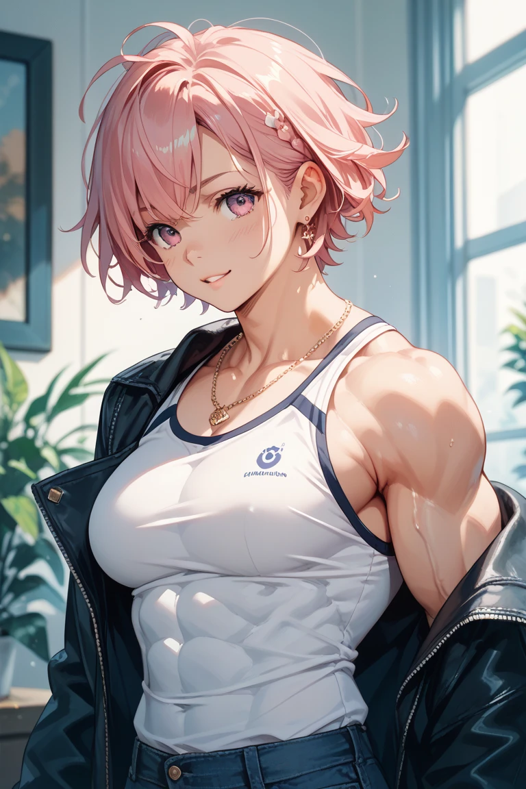 sporty bra muscular woman