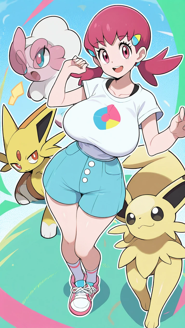 Uraraka, big tits, camel toe, Pikachu in the background