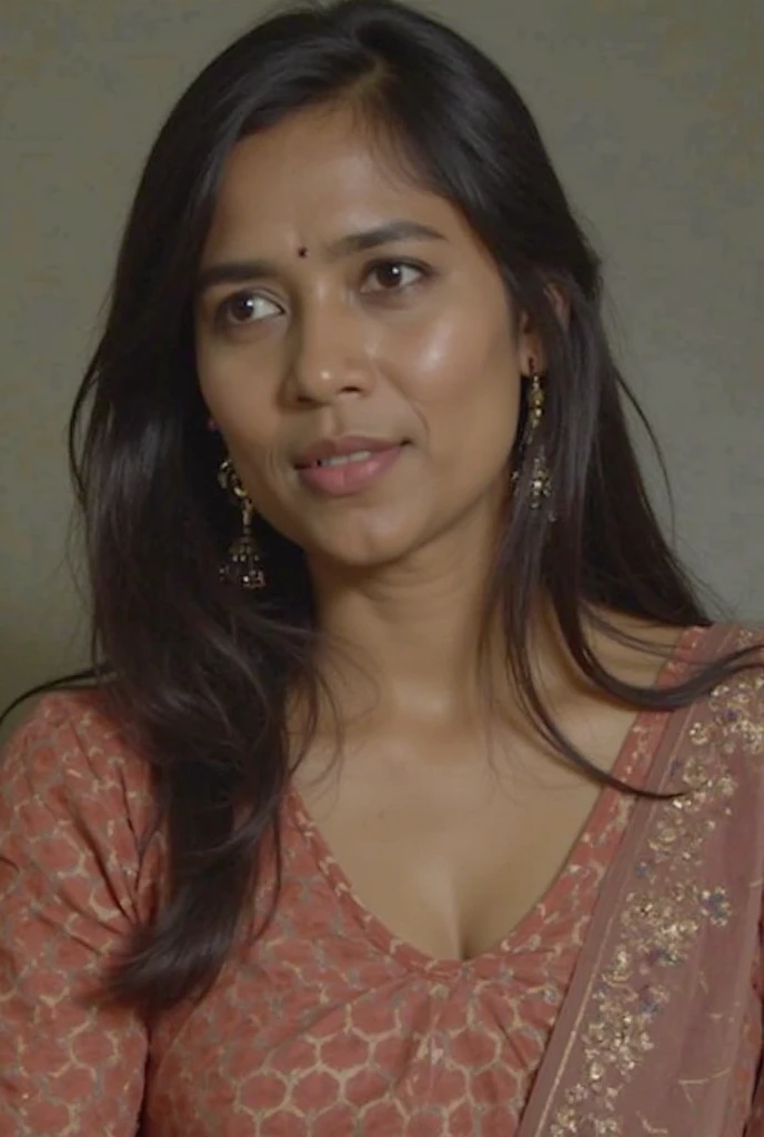photorealistic, sharp focus, raw photo, amateur photo, beautiful 29 y.o Indian woman, detailed face, arabic sultry look women, bbw_figure, high heels, ProfessionalDetail ,AmericanHeritage-Pos, heavy Breasted, impossible_fit, Long hair, extremely high quality RAW photograph, detailed background, intricate, highly detailed, ultra detailed photograph, night lighting, 4k, sharp focus, high resolution, detailed skin, detailed eyes, 8k uhd, dslr, high quality, take a selfie, oversized sweater, detailed skin & face texture, dynamic pose, looking at viewer, face focus, taken with mobile cam, film grain