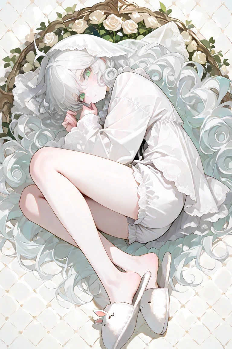 <lora:Kudou_Chitose_v2:1> <lora:xlimo768:0.5> masterpiece, best quality, illustration, white hair, pink flower, yellow eyes