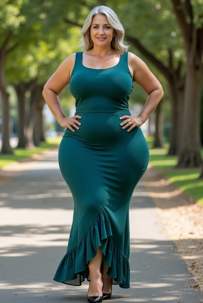 (Masterpiece,High Quality:1.3),(depth of field:1.3) ,((front body:1.35)),  ((group of young woman:1.2)), ((posing together)), ((hug each other)) , young woman, long chignon dress, Tight T-shirt Long Sleeve Maxi Dress, curvy body, thin waist, wide hips,(looking at viewer:1.3), (full body shot:1.2), female reunion,
