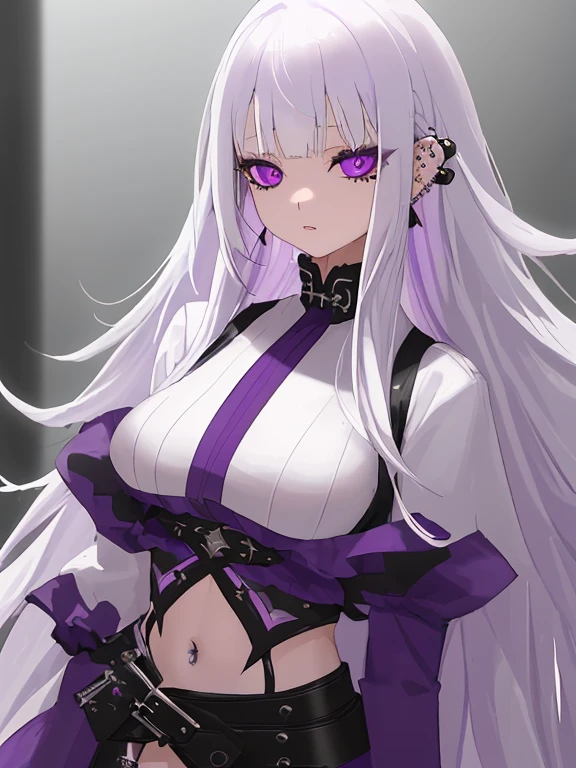 Anime silver slime queen, long Mid gray pony tail, Gray Chateau skin and face, evil look, Pink eyes, Mid gray crown with fiery pink jewel on center of crown, Mid gray Suit, long black gloves, Mid gray slime tail. sitting on throne.