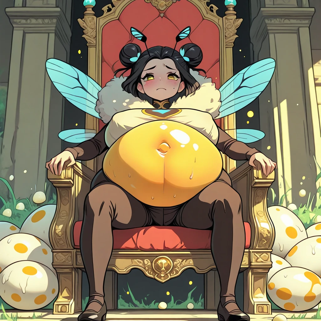 score_9, score_8_up, score_7_up, looking at viewer, mature voluptuous buxom milf moth girl lingerie centerfold pin up, hands holding breasts, full figured body, blonde hair, (dark black skin:1.4), clear green eyes, wet blonde pubic hair, moth antennae, large exposed breasts, striped moth wings, photo studio, juniperactias, arthropod girl, colored skin, extra arms, long hair, white hair, hair over one eye, antennae, colored sclera, wings (huge thic:1.9) (large curvy:1.9)detalied eyes], score_9, score_8_up, score_7_up, score_6_up, score_5_up, score_4_up,huge breasts, 
shrug \(clothing\), , thick thighs, thighhighs,], ,    ,blue eyes,  detalied pupiles,  huge ass, (fat ass:1.9)bimbo  bid lips , large curvy,  huge breasts,  2d,asura style {{score_9, score_8_up, score_7_up, source_Cartoon, rating_explicit, very aesthetic,}} BREAK {{{(simple gym background:1.1) lovely mom, , covered nipples)}, perfect face, perfect hands}} BREAK {{}} huge breasts, huge ass, big ass, massive ,ass focus demon girl huge butt  (hyper curvy:1.5) (huge thic:1.5) (large curvy:1.5) high heels 