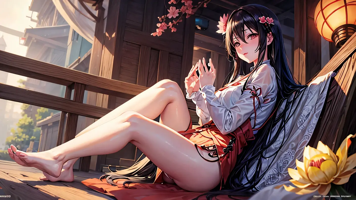 (1girl:1.3),solo,__body-parts__,, official art, unity 8k wallpaper, ultra detailed, beautiful and aesthetic, beautiful, masterpiece, best quality,Fantastical Atmosphere, Calming Palette, Tranquil Mood, Soft Shading,, Miko priestess, charm spell, talisman familiar, shrine maiden duties,