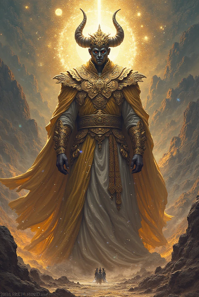 Giant mummified zombie shikigami wrapped in bandages with gold plated armor pieces