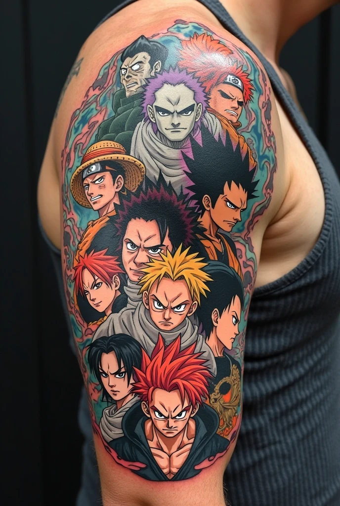 Sleeve tattoo one piece arc of wano