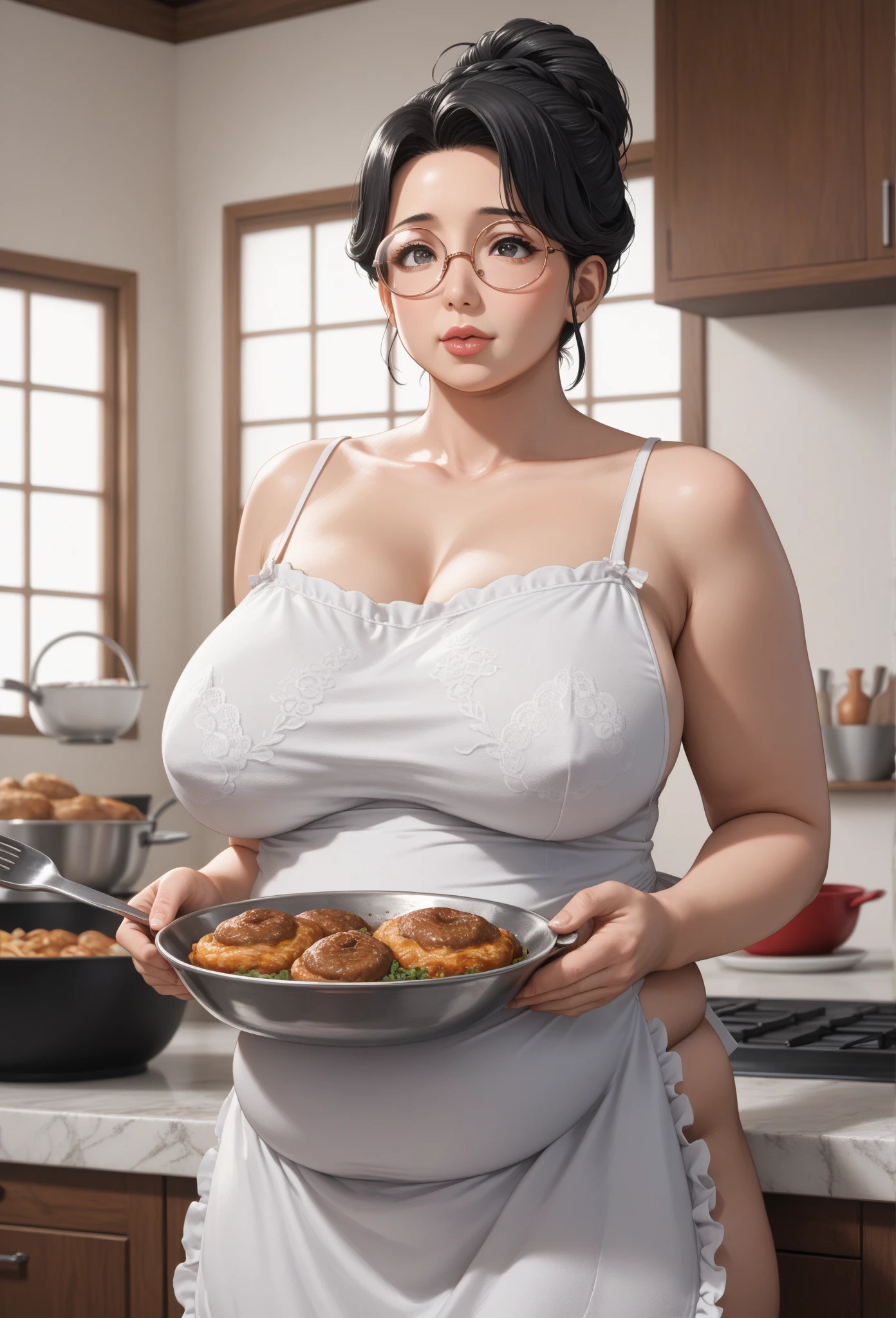 ((medium long shot)), , mikyung, 1 women, , ((masturbation)), standing ,(masturbation:1.2),mole, , at night, dining room, vibrator on the vaginas, masturbation, everyone looking for women, cum on thighs, , big vibrator, ((vibrator on vaginas:1.2)),(Someone in behind), (()), ((Mikyung)), 1 women and 1 man only, hyperdetail background, big screen tv , ((mature female)), ((puffy nipple)) , ((exposed vaginas)), ((gigantic cameltoe)) hairy public, detailed vaginas, expose vaginas, look at camera , look at viewer, nsfw, (highres, high quality:1.1), intricate details, cinematic lighting, women , (1milf:1.2),, shy look, embarrassed), ,((masturbation:1.2)), ,, cum on legs, cum on floor,, high resolution, ultrasharp, 8K, masterpiece, , thighs, , huge breasts, expose cleavage, underboob, black hair, hair in aloose bun, , navel, thigh highs, lactation, fishnet stokings, naked, nudity, red lips, , black stokings, creampie,, climax, detailed pussy, ((open the door, carry food on the tray, naked:1.4))