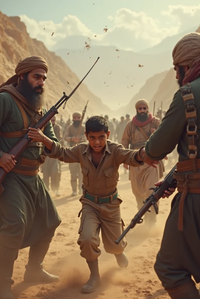 A Muslim boy asif blooding in body fights the Vs 100+ kaafer realistic seen for the fight