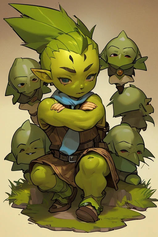 The elf was stripped naked by the goblins and pressed to the ground and raped