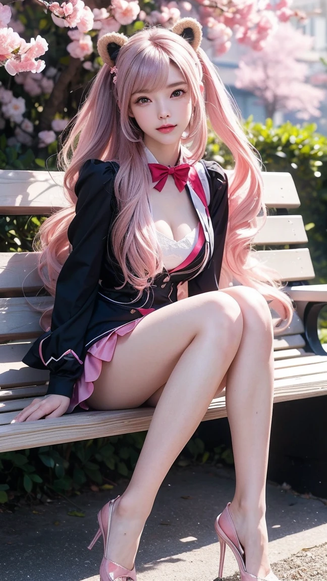 blazer, uniform, red plaid skirt, JK style, jacket, smile, knee-high socks, thigh-high socks, tights, a superb beauty, super cute, boredom, rare beauty, double-tailed hair, black eyeshadow dark, Sad, good skin glow, long hair straightener, dark gothic makeup, gloomy smile, fragrant beauty, stained glass background, masterpiece, best quality, refers to 5 books, sweat shining on my chest, sweat shining on my face, no underwear Breast size is normal、Dark pink hair、Age 22 years old、A little thin、School blazer、Play the piano、Sit and play an instrument、Piano available、Mysterious appearance、A sad expression、Pink hair 、mysterious gothic church、enchanting castle、Sweating profusely all over my body、A lot of sweat and light on my thighs、Glossy thighs、A lot of sweat shining on my thighs、A large amount of sweat shining on my thighs、Sweating profusely、Gal、Small breasts、Japanese face、no bikini、Seductive expression、Thighs are a little slender、