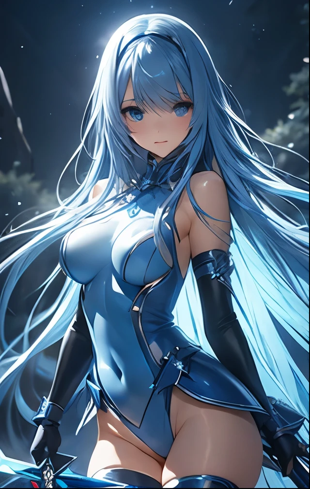 Masterpiece, Lamia Pugh, Best quality, Masterpiece, Amiapog, Blue_lipstick, Blue_eyes liner, symbol-shaped_Eyes, Multicolored_Hair, Detached collar, head fins, hand on own head, Hand up, Head tilt, holographic interface, Mermaid tail, mermaid, mermaid.full bodyesbian, Lamia Pugh, blue lipstick