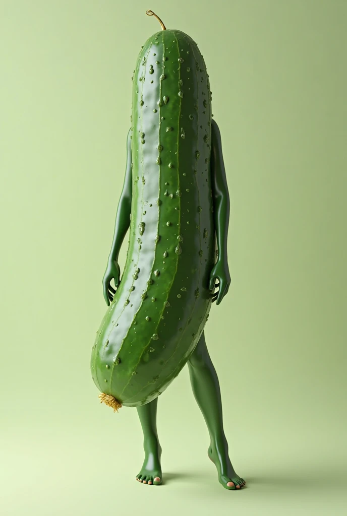 cucumber with legs, green pants