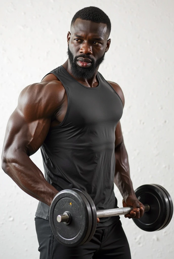 muscular black man at the gym