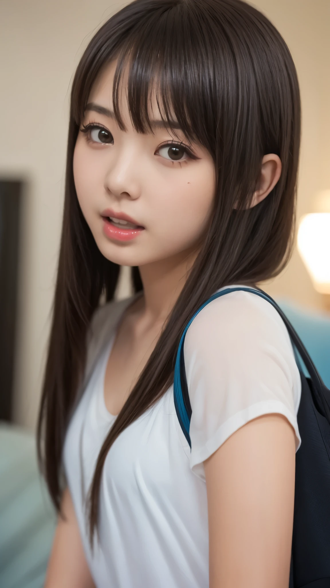 ((Girl sticking out her tongue)), female middle school student, anime style that is close to the face and chest, transcendental cute, mischievous expression, 8K, Best Quality