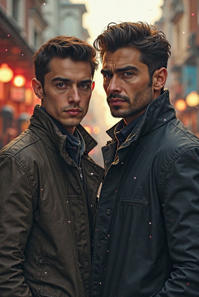 A tall man, forte e musculoso. With short black hair and light green eyes, he has freckles on his face, rosto marcante e bonito, serious, with gun in hand, zombie apocalypse and resident evil