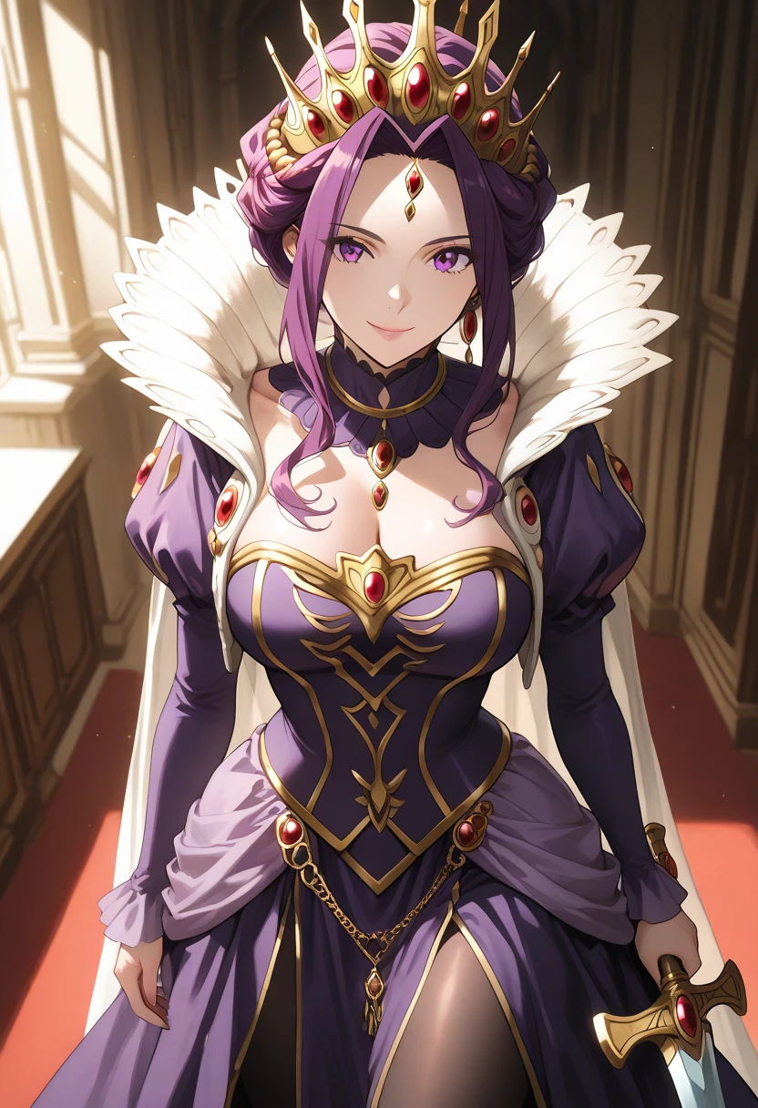 <lora:yukihiro_kajimoto_so2r_xl:1> 1girl, celine_jules, 1girl, bare_shoulders, cape, dress, earrings, elbow_gloves, gloves, high_heels, jewelry, large_breasts, long_hair, purple_hair, thighhighs, white_gloves, zettai_ryouiki, intricate detail, cinematic lighting, amazing quality, amazing shading, detailed Illustration, official artwork, wallpaper, official art, extremely detailed eyes and face, beautiful detailed eyes, very aesthetic, ((masterpiece, best quality))