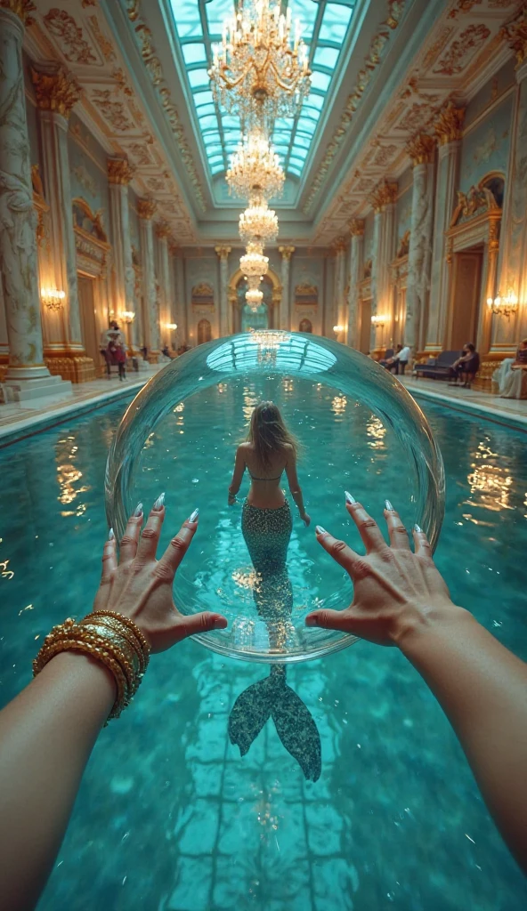 ((((nsfv)))) . Очень молодая милая мокрая русская девушка completely naked, blonde, sitting astride a large mirror ball, spread her long beautiful legs wide, (((Fully naked))) . nsfv, narrow hips, Beautiful high breasts, thin waist, Blonde girl with long curly hair, completely naked, skin shines from water, drops of sperm on the face and body, bubbles, Skin shiny with sweat, in ecstasy, On knees, works by artists Klimt and Mucha, orgasm