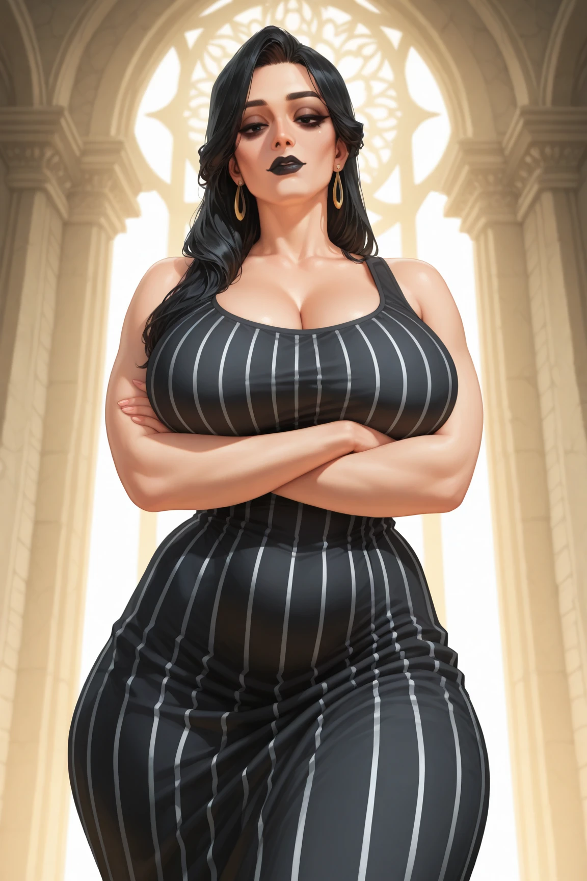 FEMALE, big breasts, voluminous breasts, curvy breasts, mesh stockings, standing with a bouquet (red roses), full height, bottom view, best quality, very detailed, ultra 8k resolution,huge breast, coat , vest, long skirt, portrait, full body, victorias clothing, long dress, knight, pants, black skinn suit, medieval city, plants, vest,polo shirt, forest, long skirt