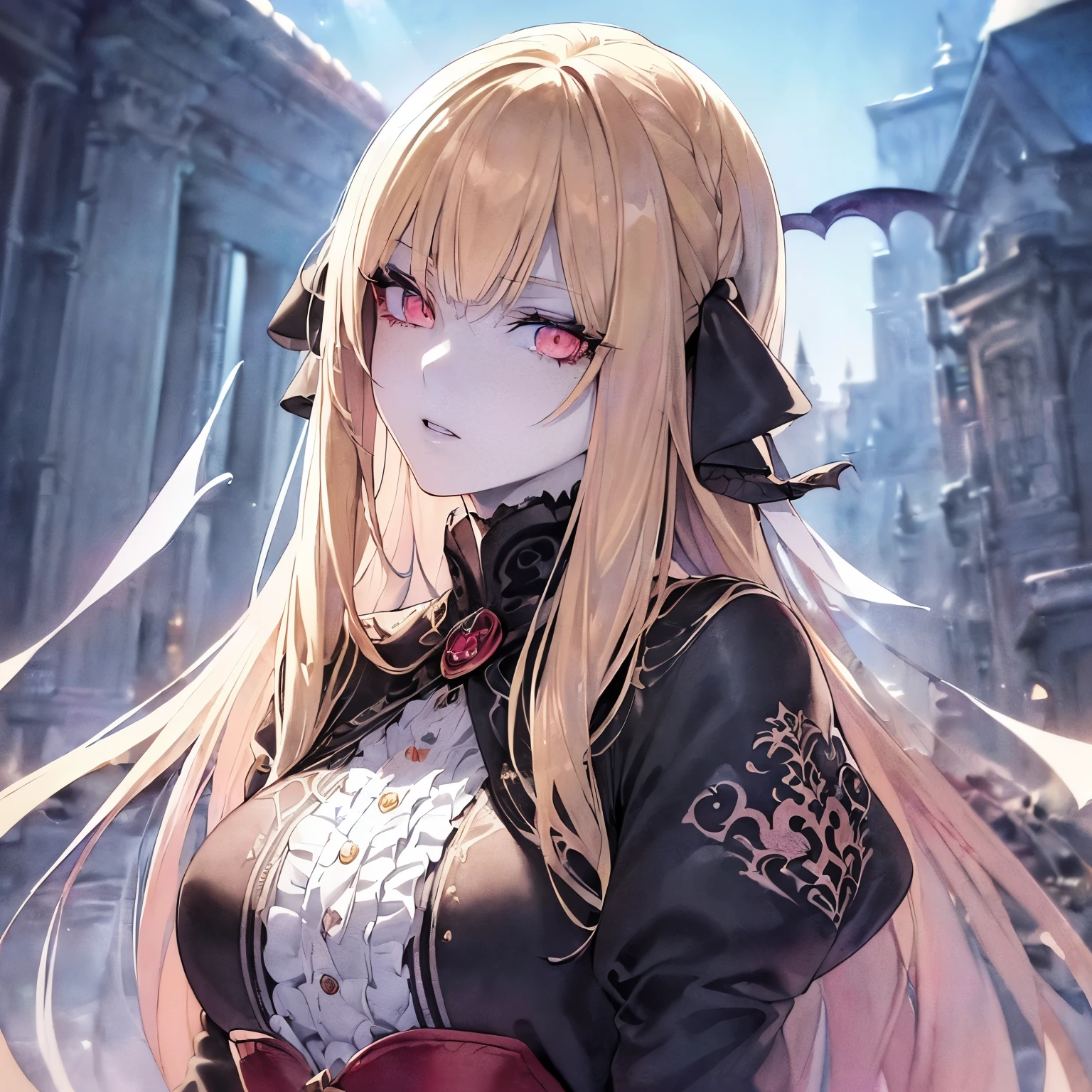 Castle ruins, Pale skin, undead maiden, bloodmoon vampress,