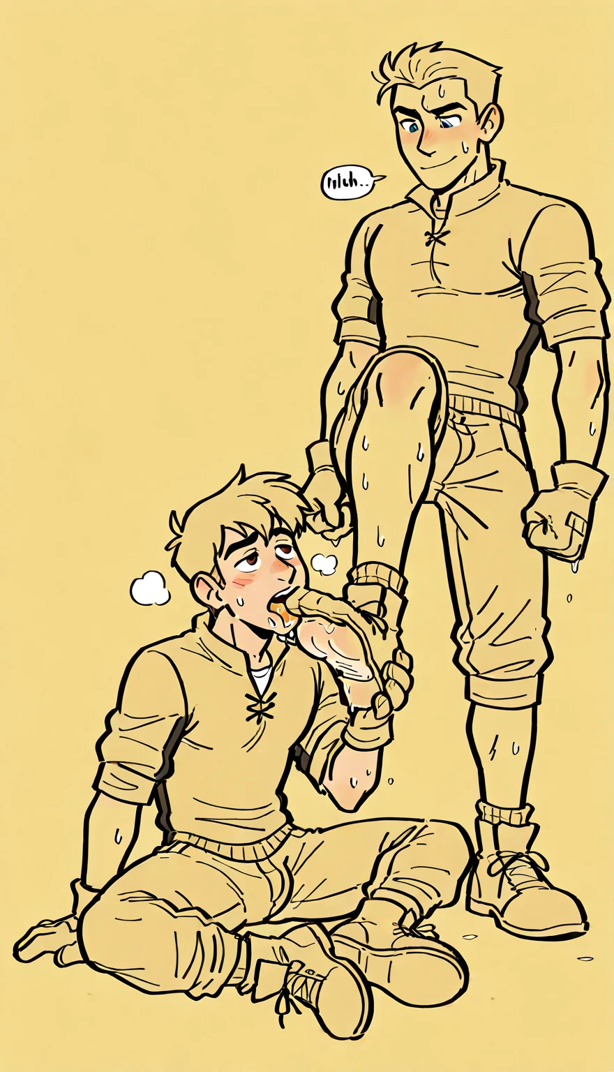 Furry、Lizard Boy and Dog Boy、sex(YAOI)、On the futon、Mouth gag、Hands tied、School bag、rape、Multiple hands、(((Sucking nipples、Intense ejaculation)))