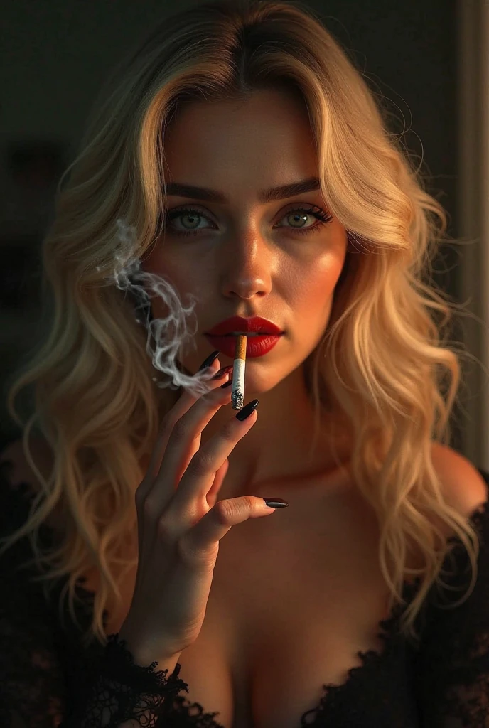 smoking cigsmoker yulia<lora:cigsmoker_Woman:0.7> big lips