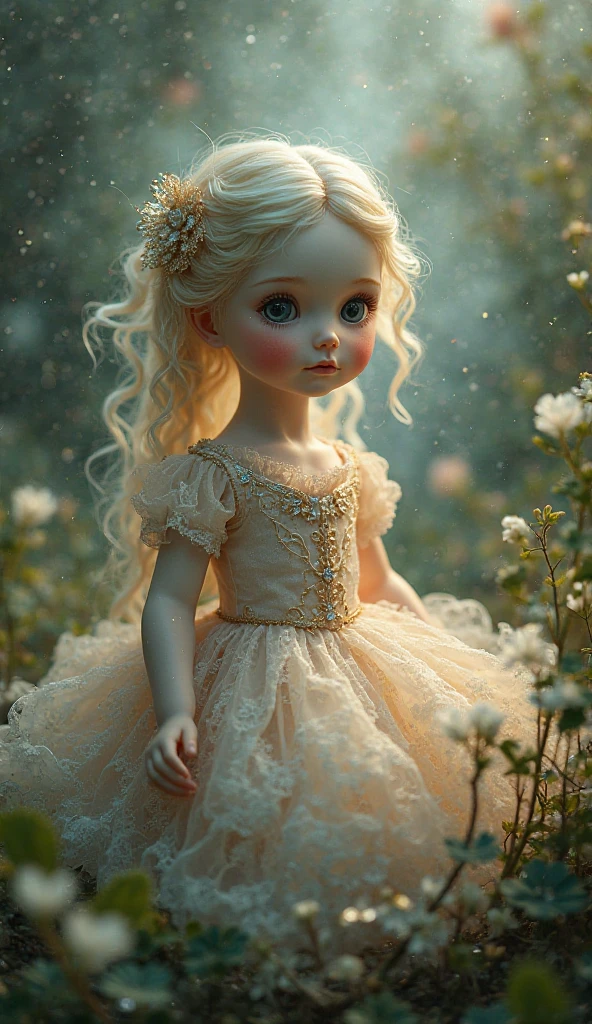 4K HD, little girl in pink bright dress, little girl, mobile phone holding flowers