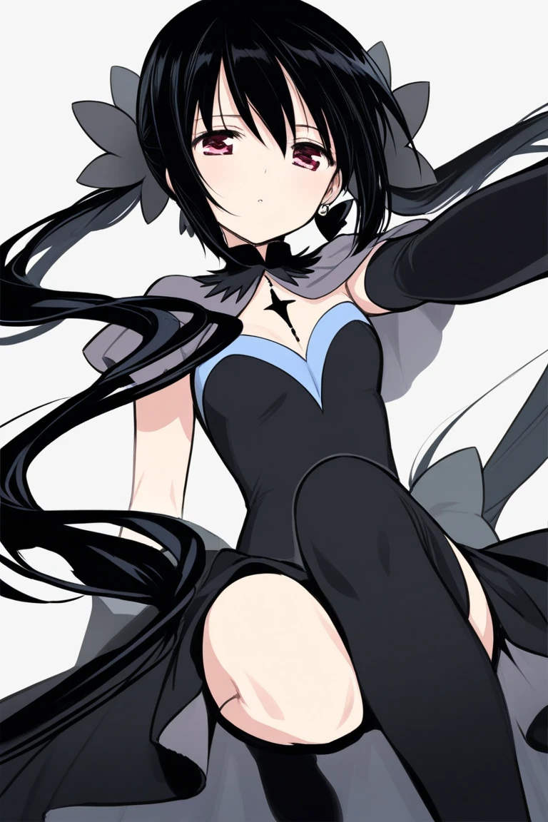 hairband black dress frills black gloves elbow gloves butterfly wings