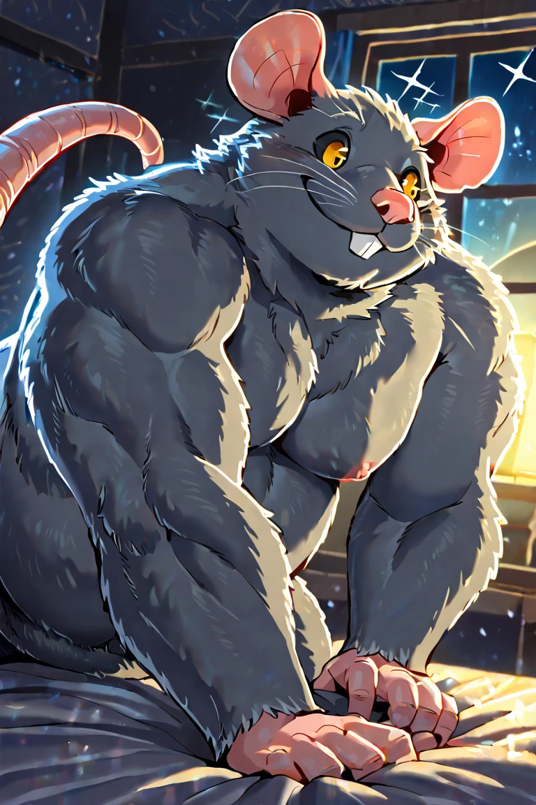 (by darkgem:1.4), masterpiece, best details, real life, depth of field, detailed background, (bright lighting:1.4), nude, solo, (anthro), genitals, with bushy pubic hair and armpit hair, enjoyment, attitude, clear details, powerful, pleasure, self-pleasure, perfect hands, covered in fur, genital close up, fangs, tongue, paws, claws, tail, detailed nipples, ((anthro female rat:1.4), sexy girl woman, monster girl, femme, slim, muscular, hairy pussy, exposed vagina, (breasts:1.2)), (musky, body odour:1.4), (leaning towards viewer, leaning forwards, leaning over viewer), (riding dick, penetration, penis in vagina)