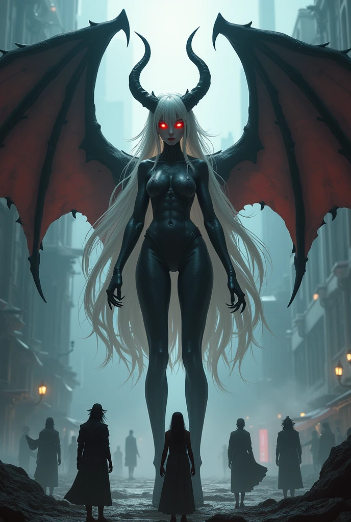 (masterpiece:1.2),Highest quality,(figure:1.2),(Very detailed),Gothic,Hyper Details,(Delicate and detailed), (Intricate details), (Cinematic Light,Highest quality Backlights), Clear lines, From below,(Devilish,Abysmal),Perfect body,(Bioluminescent hair:1.2),(Glowing Eyes:1.3),(Satanic),Fantasy, Close your eyes for a moment,Underworld,(dynamic:1.2),((compensate)),High Contrast,(Best lighting, Very delicate and beautiful),((Cinematic Light)),(((colorful))), elegant,(映画のmasterpiece),intense,Powerful,Splashes of color,really eye-catching,(Brimstone),(Dark Lineage),Shadowy,underworld,subterranean,((背景にcolorfulなペイントが飛び散る, Dulux,)),((caustic)),Dynamic Angle,Beautiful sparkle,(Enchanting),(Intricately detailed movie backgrounds),(Artfully crafted brilliance),amazing,Gorgeous sky background, Detailed Clouds, ray tracing reflection, Ambient Occlusion,Havoc,(Shrouded in fog), (Atmospheric),spooky,Hellspawn,fire ,inflammation,intense、[[A figure in the distance]]
