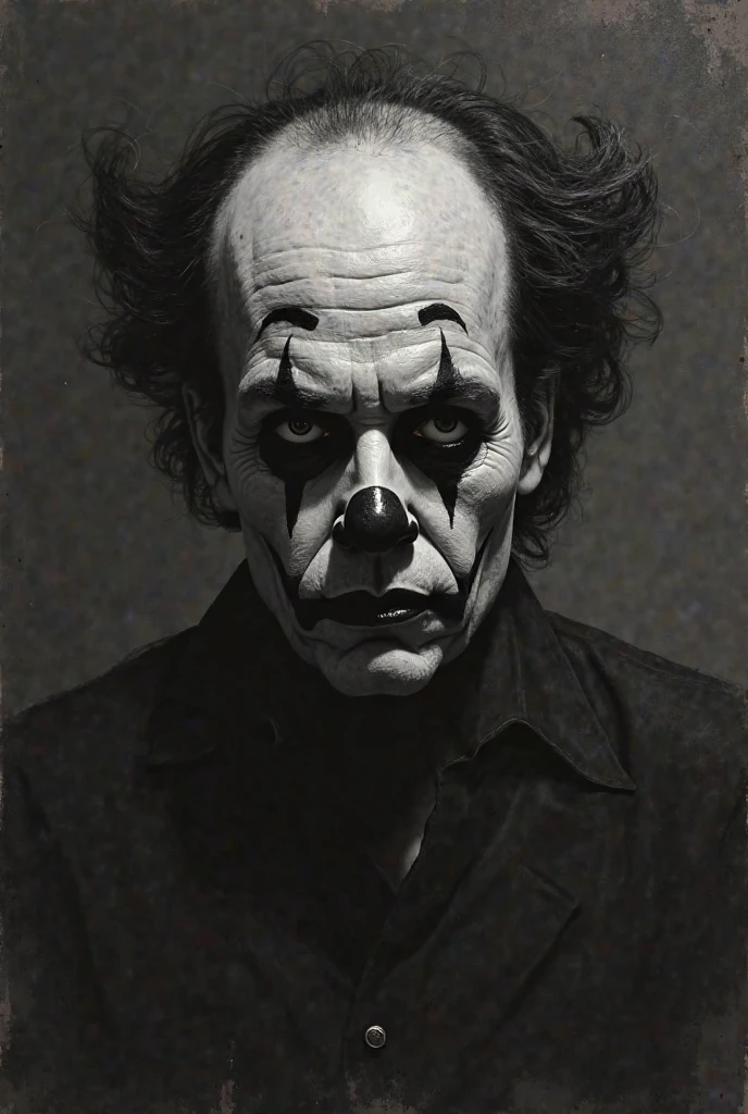 Black and white Renaissance study work of a portrait of a clown <lora:Renaissance_style:1>