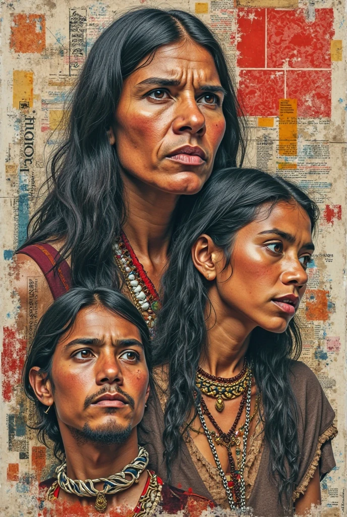 4 naked indigenous women, The first indigenous person is unconscious and the other 2 are carrying him in their arms and the 4th is a doctor they are all very sucky men