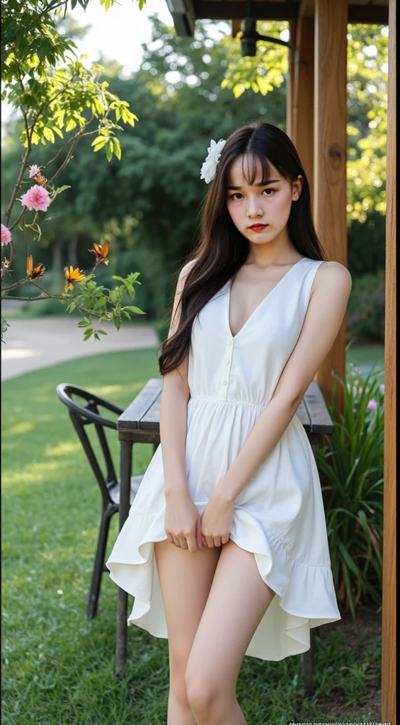 Highest quality,Very cute girl、beautiful girl、Sitting、Spread your legmile,from below