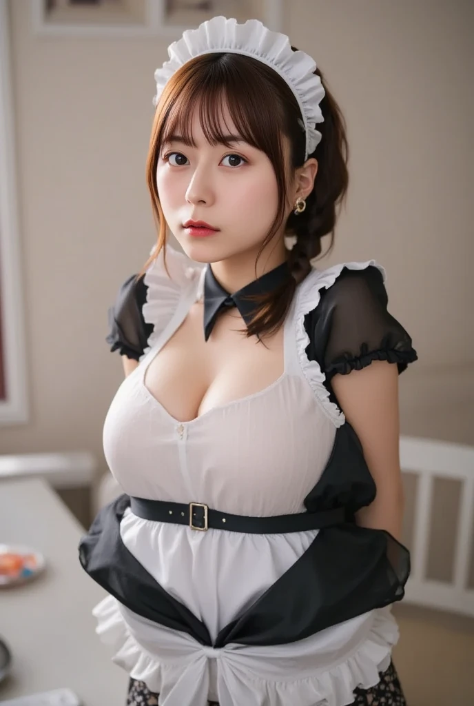 (nsfw) anime girl in a maid outfit with a white and black dress, anime girl in a maid costume, maid outfit, maid dress, gorgeous maid, guweiz, maid, anime girl wearing a black dress, anime cat girl in a maid costume, clean detailed anime art, wearing maid uniform, fine details. girls frontline, in dress