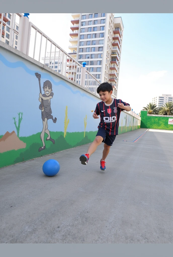 a 7 year old running around celebrating, camisa amarela sem escrita