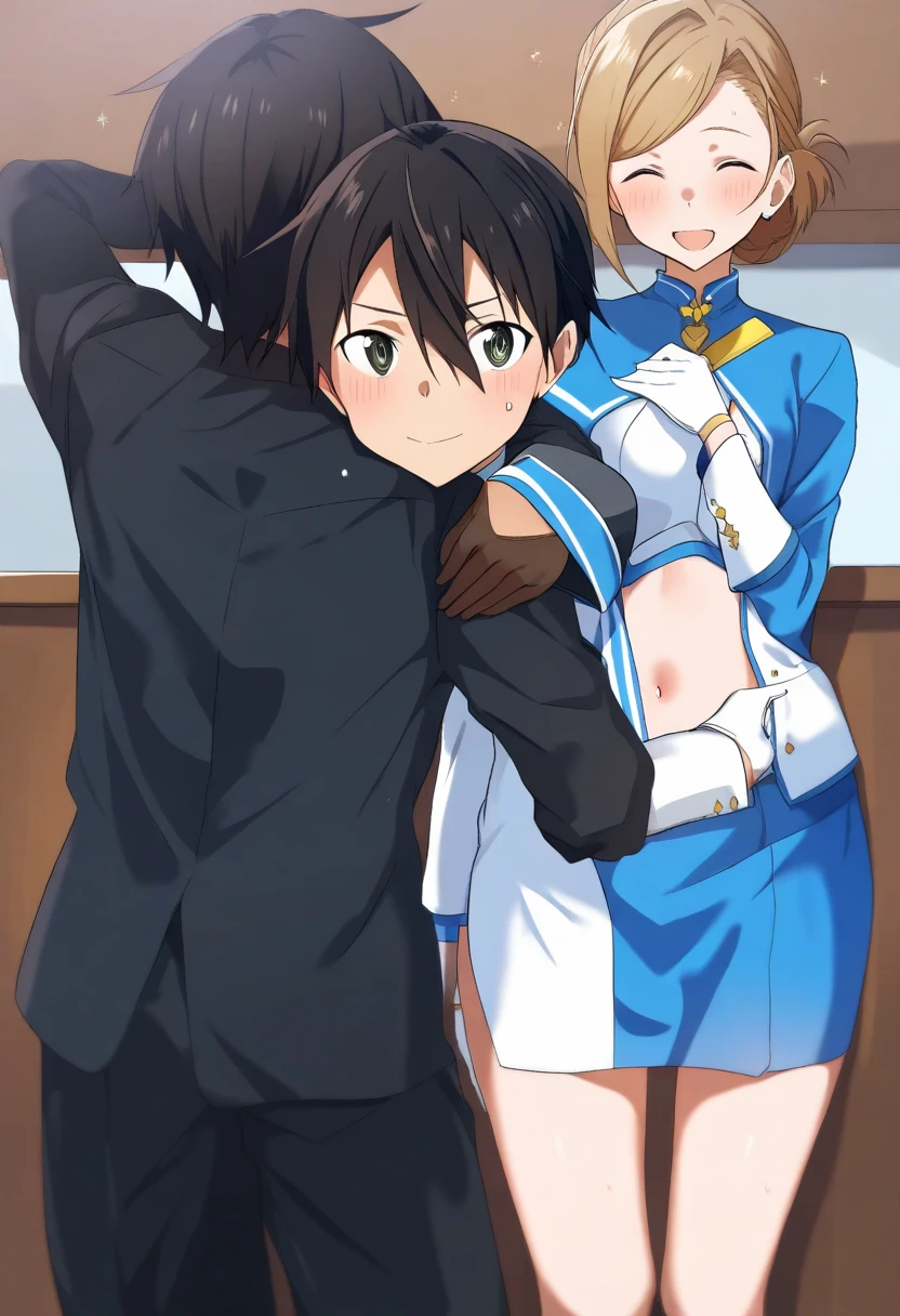 (NSFW:1.4)、(masterpiece, Highest quality), Intricate details,(buzzer、Near the steppe)、(Black Hair)、(close\(Valkyrie\))、(Blue and white outfit、hat、White tights、Gloves、skirt)、(The men around me were wearing black tights.、The men around me are wearing sunglasses、The men around me wear masks)
One Woman、(Clothes get torn)、(20 year old female)、(Eyebrows lower、cry、shout、run away、Clear liquid comes out of the crotch、Blood flows from the groin)
Bearded Man, surrounded by Three Men, Scared, Think carefully, dark,Blood,(Three Men)、A man grabs his waist、Bearded Manが胸をつかむ、Young man hugging、Bearded Manが腕をつかむ、Grab the leg、Man and woman having sex、M-shaped legs、(cry、The dick goes in between my legs)、fight、Tying your hands、Bind the chest with a rope、Prisoner、imprisonment、(excessive cum、cum on body:1.2、cum in puss)、(Old man licking breasts)、(Hug、Touching the chest)、((nsfw),(2man and 1woman,having sex),(girl on top,straddling),( ceiling)、(Put your hands in your pants、Having a dick)、(The man is dressed as a soldier、a muscular, fat man forcefully hugs a woman)、(Women cry)