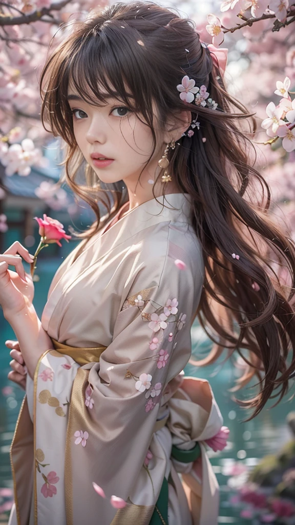 baggy clothes、Shoulders exposed、Navel ejection、How to wear a dress if the dark suspender tie broken、Decorated with intricate patterns and pastel colors、Transparent material,Leave skin glowing、Artistic depiction of woman wearing wet muslin and transparent skin robe, Floral and dreamy patterns with flowing silky traditional transparent skin。Her dress hugged her curves elegantly、Emphasize her captivating silhouette。She the gentle night of fireworks、dynamicposes、lacivious pose、Bask in soft moonlight。The scene 、With a touch of mystery and sensibility、Exudes an ethereal and dreamy atmosphere。Image style 、It blends watercolor and digital illustration techniques.、Let you feel the exquisite beauty and charm。Soft moonlight lighting、Casts soft highlights and shadows on her stunning features。dynamicposeold Pose、hand somewhere、see through、show through、One、Wet hair、Wet with、Petals under cherry blossom tree、SakuraNS、the cherry trees、Sakura blizzard、burial、Clear skin、wetclothes、pull、Translucent clothes、Eau、barechested、garter mesh、the huge moon