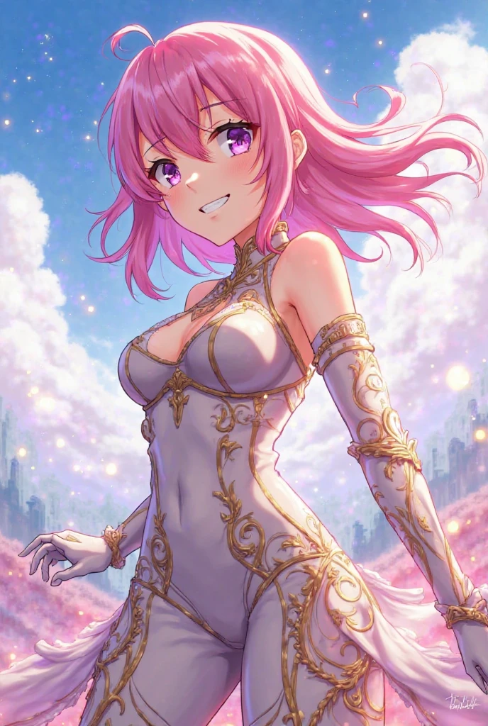Light focus , (Bright gradient watercolor :1.5, Lens Flare:1.5 , Glitter :1.5), （fruit:1.5,a cake:1.5、girl with:1.5, fluffy girl:1.5）、full body Esbian、monstergirl、Glow , Dreamy , Bright background、Grid illusion, Colorful, girl、(((Bright sea background:1.5,Psychic in the background:1.5))),((extremely detailed eye:1.5)),{{{Ultra 8K resolution}}},((masutepiece, of the highest quality, Beautiful and aesthetic: 1.2)),{{hyper detailed masterpiece: 1.7}}, {{Cinematic lighting}},(The hair　Transparency:1.5）,(Light shades:1.5，light toned，Bright big aurora background:1.5、ming:1.5，Cold reflection:1.5，The edges of the object are reflected by a rainbow:1.5) 、(Golden ratio: 1.2), (Full body: 1.2), (Super Detail: 1.3), (girl with: 1.3), (Fractal Art: 1.3), {{{Glitter Pupil:1.25}}}) , ((rainbow-colored hair:1.2、colourful hair、Half blue and half red hair:1.5,Shiny hair: 1.2)), (Heterochromia), (full body Esbian), (Hyper-detailing), ((delicate detail)), (intricate-detail), ((Cinematic Light, Highest quality backlight)), High contrast, {{{The best lighting, Very delicate and beautiful}}}, (( Cinematic Light)), (ray trace reflection, Glow), (((glowing aura)), {{{Glowing hair:1.25}}}, ((Super Detail)), (8K)), ((a closeup)), ((Brown skin)), ((Seductive smile)) ,((high angle full body shot)), (Full body:1.2)、(firmament:1.5)