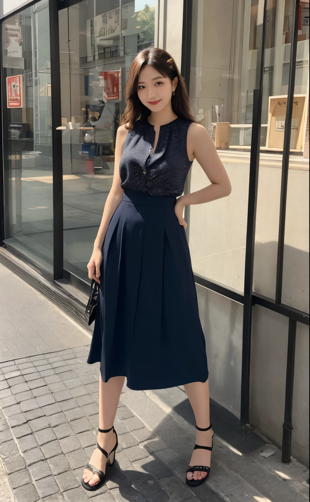 Dark purple silk dress,With exquisite pleated design,Accessorize with silver heels and sparkly accessories。