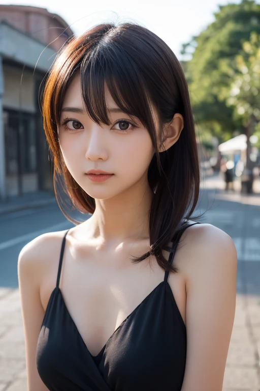 (masterpiece, best quality, beautiful quality, photorealistic, detailed lighting, extremely detailed skin, extremely detailed hair, shadows, 8k, a picture of a woman, black hair, upper body, 1girl, fcPortrait:1.2), <lora:add_detail:1>, (15 years younger:1.4), <lora:hashimotokanna2_lora-06:0.8:MY>