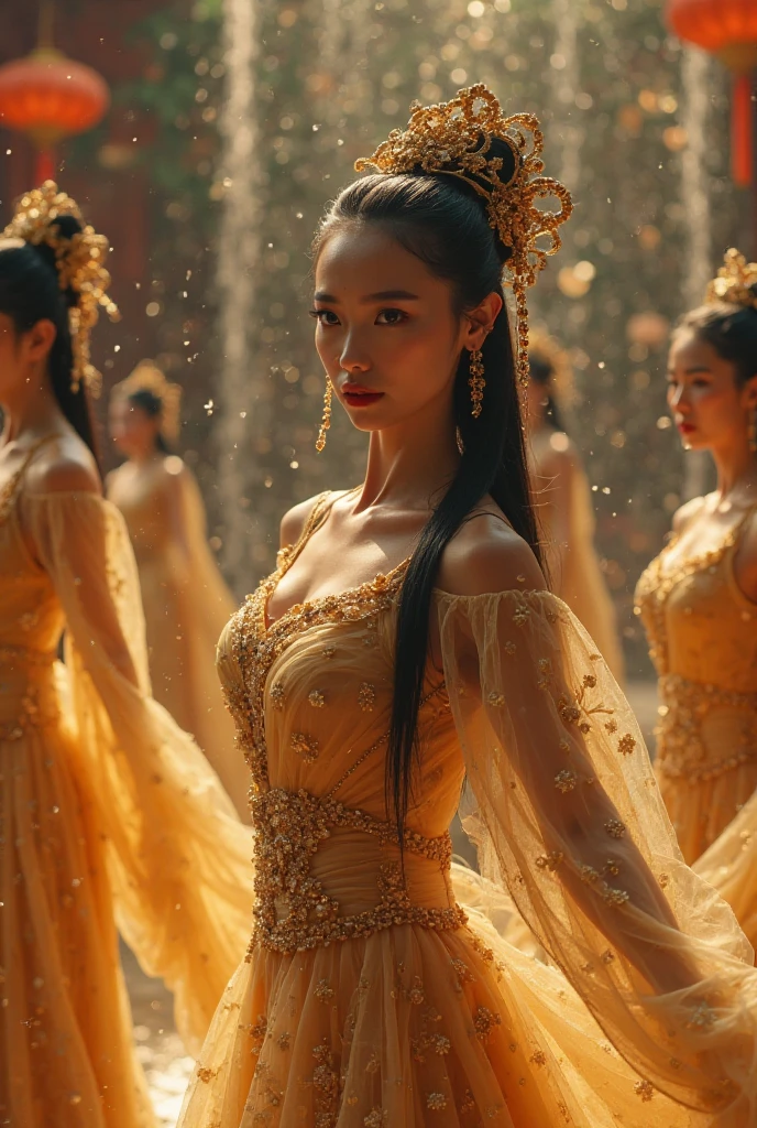 a painting of a woman in a dress surrounded by angels, ethereal fantasy, goddess of love and peace, beautiful fantasy art, celestial goddess, a beautiful fantasy empress, ethereal fairytale, goddess. extremely high detail, ((a beautiful fantasy empresairytale artwork, very beautiful fantasy art, queen of heaven, beautiful detailed fantasy, fantasy art style, portrait of queen of dreams, masterpiece, lens glare, sharp eyes, masterpiece, best quality:1.2),,(8k,highres,RAW photo,realistic,photo-realistic:1.3),(detailed skin texture,detailed cloth texture,beautiful detailed face:1.25),professional lighting,photon mapping,beautiful soft light,radiosity,physically-based rendering,raytracing, model shoot style, model shoot style, (extremely detailed CG unity 8k wallpaper), full shot body photo of the most beautiful artwork in the world,