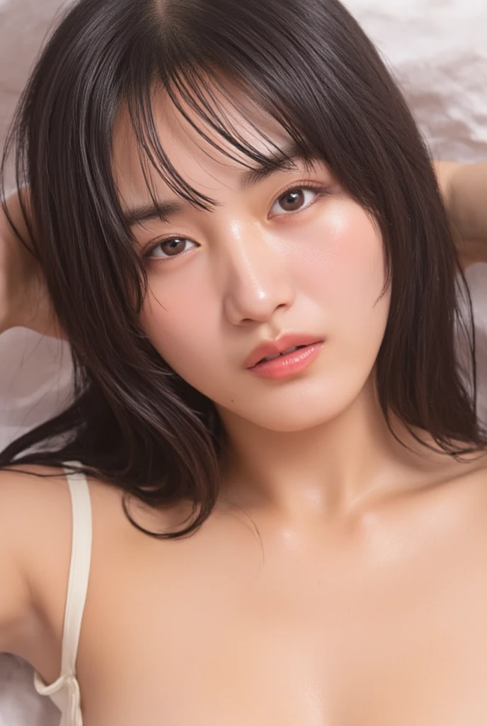 (best quality,ultra-detailed,realistic),(monoclonal portrait),(black and white:1.7),(soft lighting),(Japanese beautiful face),(detailed facial features),(white background),(line drawing),anatomy correct,completely naked,perfect nude,undressed,gleaming face,shiny skin,oiled skin