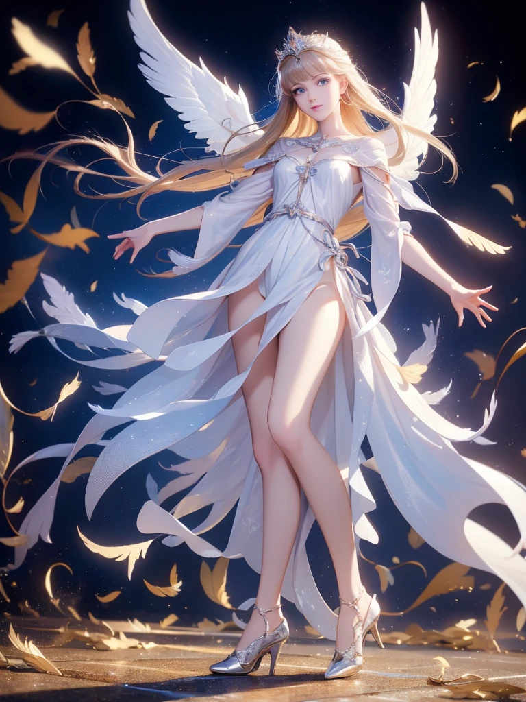 (((masterpiece))),((Finest quality)),(超A high resolution),(ultra-detailliert),(Meticulous portrayal),((best pictures)),(Finest works of art),Ultra-Precision Art,The art of astounding depiction, Fantasyart:1.5, (One woman:1.5),Fusion of angel half body and demon half body,demonic wings:1.4,the angel's wings:1.4, ((full body))