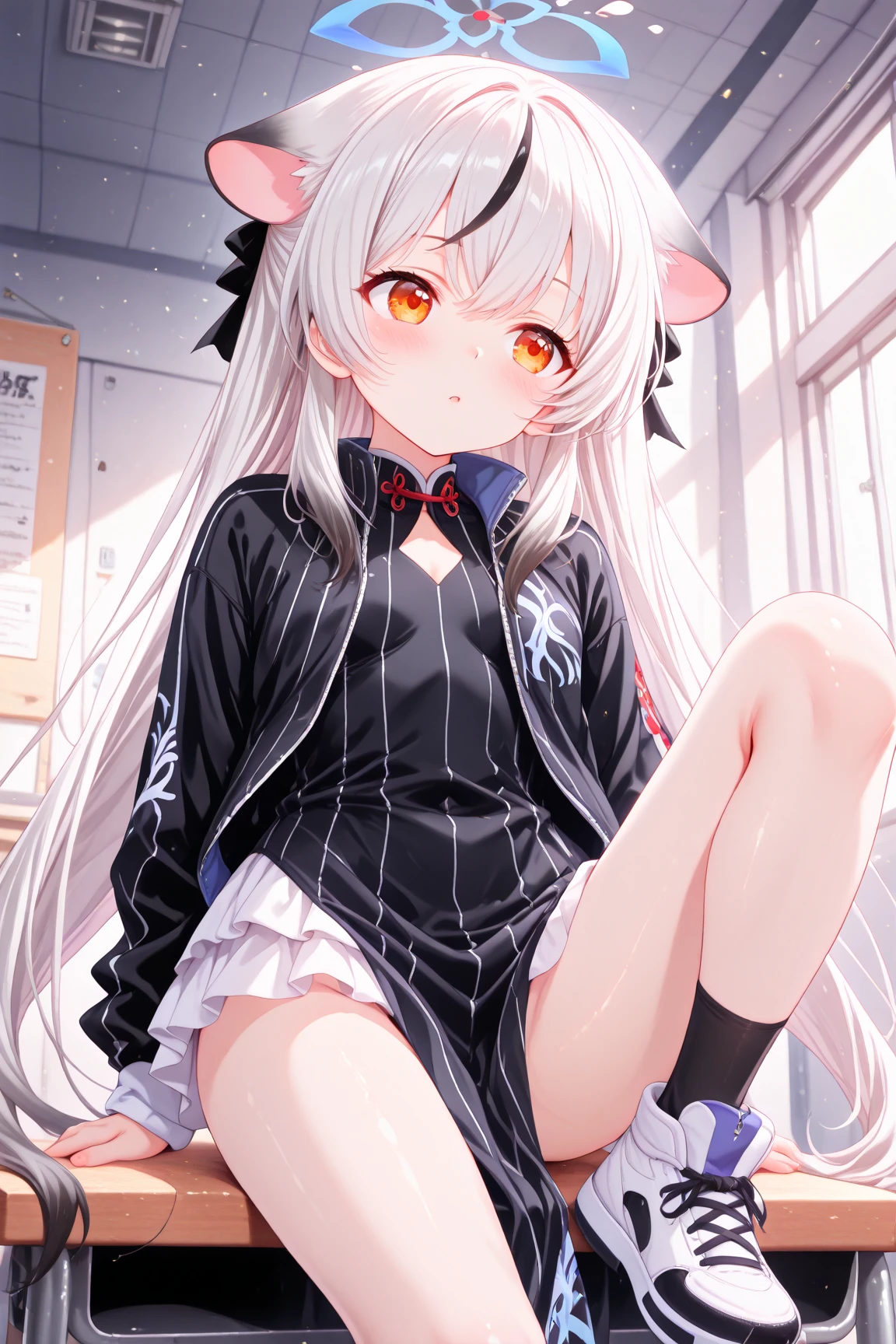 (masterpiece, best quality), 1girl, bedroom
<lora:koxiaVR_2.0_v3:0.7>, vr-koxia, white thighhighs, black footwear